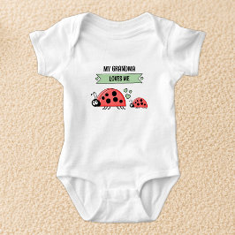 Mijn oma houdt van mij lieveheersbeestjes groen romper