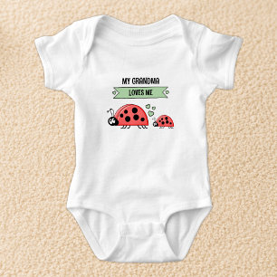 Mijn oma houdt van mij lieveheersbeestjes groen romper