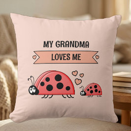 Mijn oma houdt van mij lieveheersbeestjes perzik b kussen