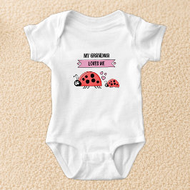 Mijn oma houdt van mij lieveheersbeestjes roze romper