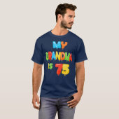 Mijn oma is 75 jaar oude oma 75e verjaardag t-shirt (Voorkant volledig)