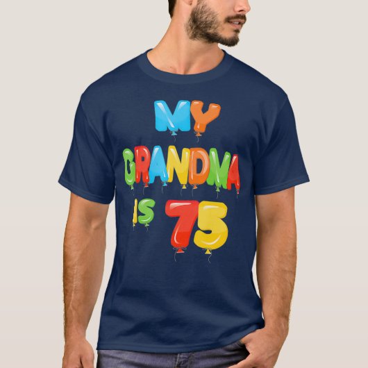 Mijn oma is 75 jaar oude oma 75e verjaardag t-shirt (Voorkant)