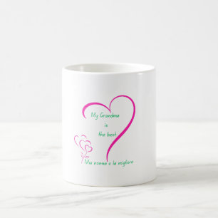 Mijn oma is de beste – tweetalige hart tribute koffiemok