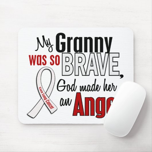 Mijn oma is een engel longkanker muismat (Met muis)