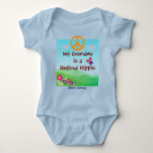 Mijn oma is een in ruste Hippie baby apparel Romper (Voorkant)