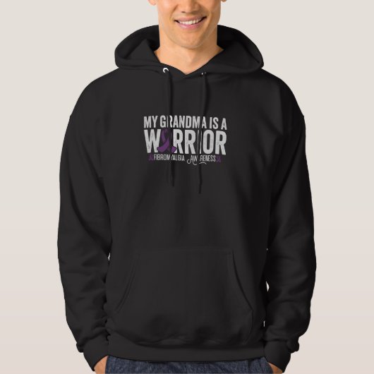 Mijn oma is een krijger Fibromyalgie bewustzijn Hoodie (Voorkant)