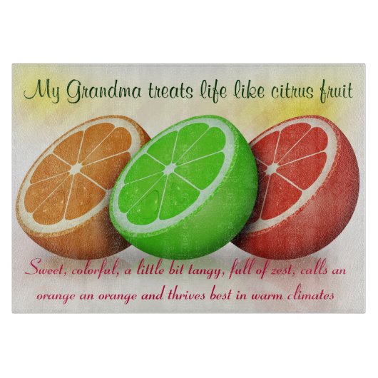 Mijn oma is net citrusvruchten snijplank (Voorkant)