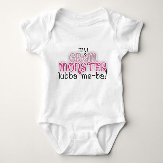 Mijn oma Lubba Meba! Baby Girl Onsie Romper (Voorkant)