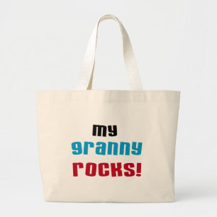 Mijn oma Rocks T shirten en geschenken Grote Tote Bag