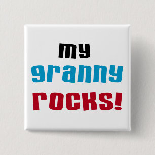 Mijn oma Rocks T shirten en geschenken Vierkante Button 5,1 Cm