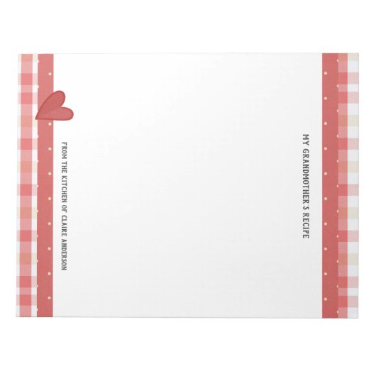 Mijn oma's Recipes Retro Pset Large Notitieblok (Voorkant)