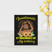 Mijn Onafhankelijkheidsdag Mijn Verjaardag Zwarte  Kaart (Gele Bloem)