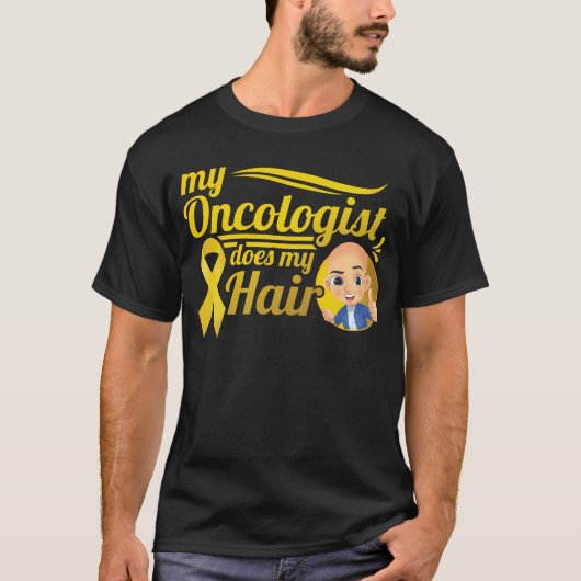 Mijn oncoloog doet mijn haarkinderkankerwaren t-shirt (Voorkant)