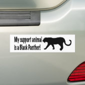 Mijn ondersteunend dier is een Black Panther Bumpersticker (Op auto)