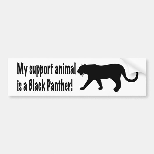 Mijn ondersteunend dier is een Black Panther Bumpersticker (Voorkant)