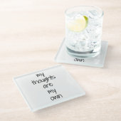 Mijn Onderzetter van het Glasglas van Thoughts (Schuin)