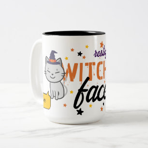 Mijn Ontspannen Heksengezicht Is Schattig   Sterre Tweekleurige Koffiemok