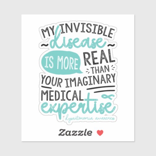 Mijn onzichtbare ziekte Dysautonomie Sticker (Vel)