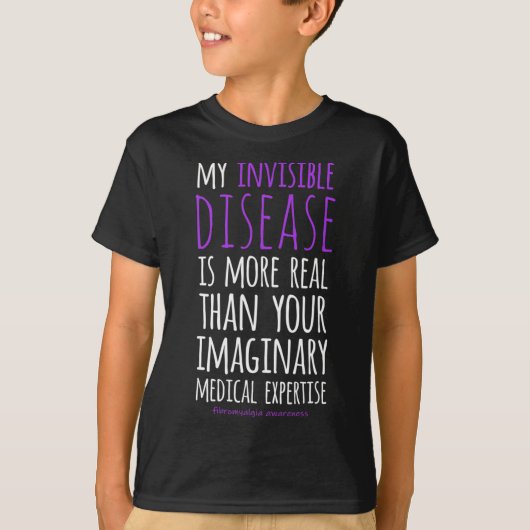 Mijn onzichtbare ziekte is echt fibromyalgie-bewus t-shirt (Voorkant)