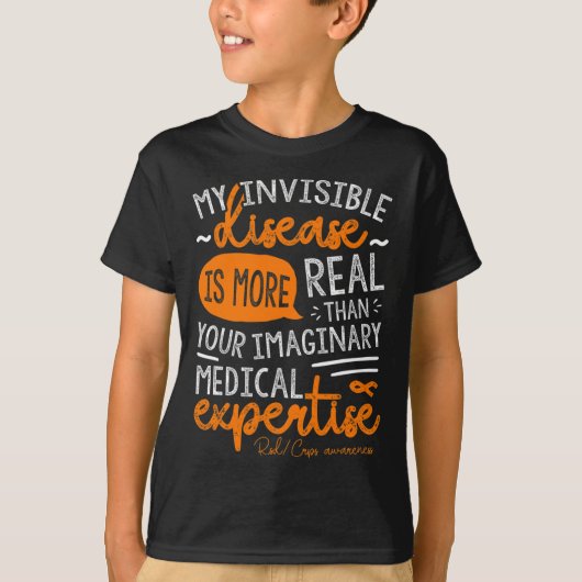 Mijn onzichtbare ziekte is echt t-shirt (Voorkant)