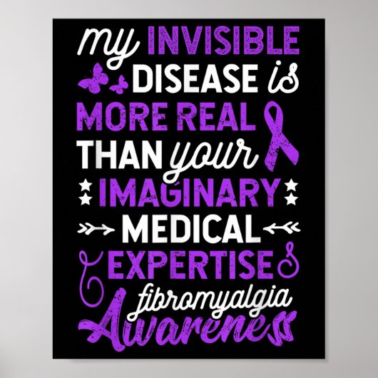Mijn onzichtbare ziekte is meer echt, fibromyalgie poster (Voorkant)