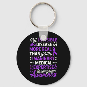 Mijn onzichtbare ziekte is meer echt, fibromyalgie sleutelhanger