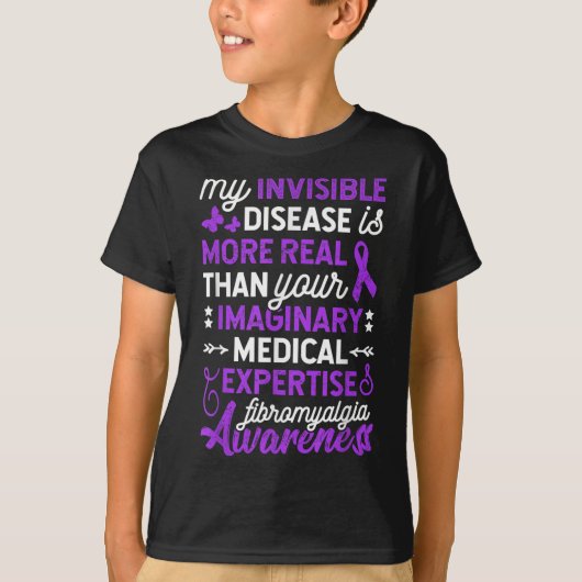 Mijn onzichtbare ziekte is meer echt, fibromyalgie t-shirt (Voorkant)