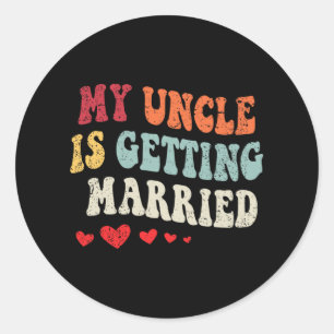 Mijn oom gaat trouwen trouwaankondiging E Ronde Sticker
