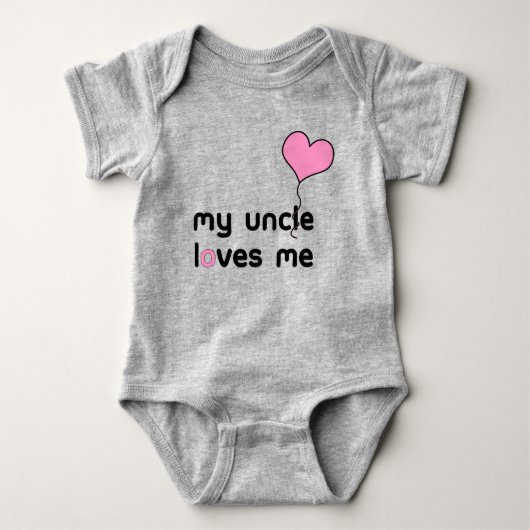 Mijn oom houdt van me roze hartballon romper (Voorkant)