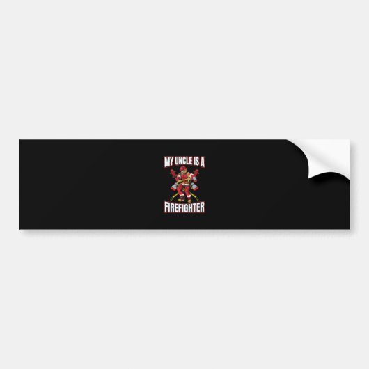 Mijn oom is brandweerman bumpersticker (Voorkant)