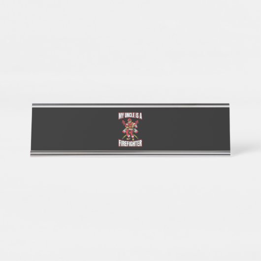 Mijn oom is brandweerman bureau naambordje (Voorkant)