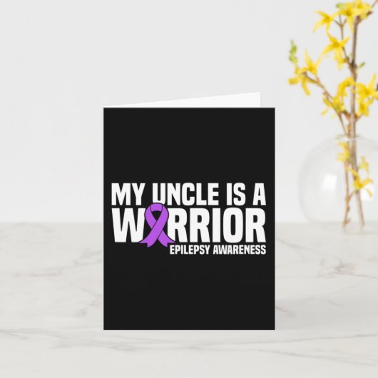 Mijn oom is een krijger Paarse lint Epilepsie Awar Kaart (Gele Bloem)
