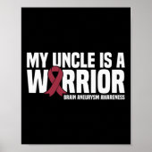 Mijn oom is een Warrior Brain Aneurysm Awareness Poster (Voorkant)