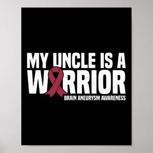 Mijn oom is een Warrior Brain Aneurysm Awareness Poster (Voorkant)