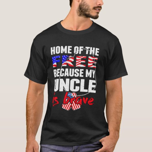 Mijn oom is het thuis van het Free Proud Army Nice T-shirt (Voorkant)
