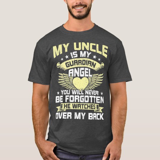 Mijn oom is mijn Guardian Angel Oom Memorial T-shirt (Voorkant)