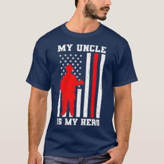 Mijn oom is mijn Hero brandweerman Thin Red Line T-shirt