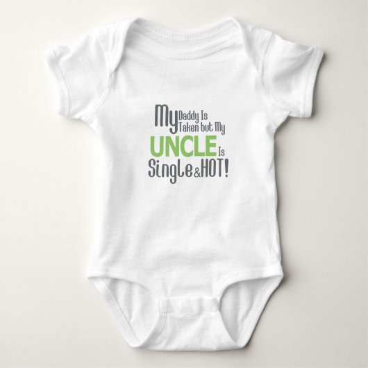 Mijn oom is Single en Hot Baby Jersey Bodysuit (Voorkant)