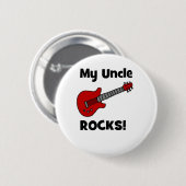 Mijn oom Rocks. met gitaar Ronde Button 5,7 Cm (Voorkant /achterkant)