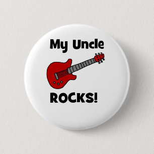 Mijn oom Rocks. met gitaar Ronde Button 5,7 Cm