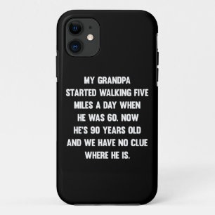 Mijn opa begon vijf mijl te lopen. sarcastisch. Case-Mate iPhone case