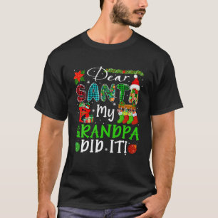 Mijn opa deed het Kerstmis symbolen Santa kostuum T-shirt