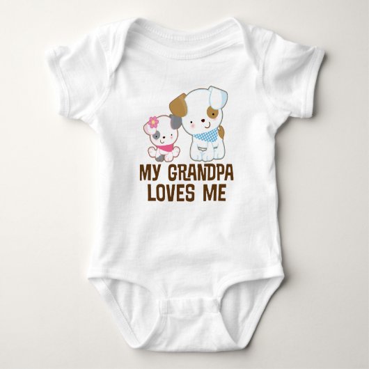 Mijn opa houdt van mij Baby meisje kleinkind t-shi Romper (Voorkant)