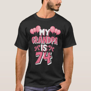 Mijn opa is 74 jaar oude Grampa 74e verjaardag T-shirt