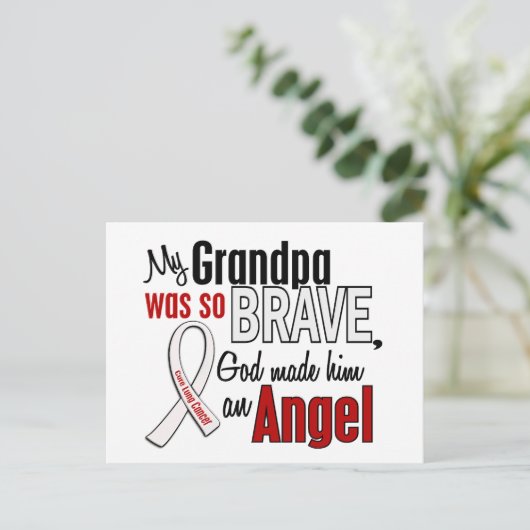 Mijn opa is een engel longkanker briefkaart (Staand voorkant)