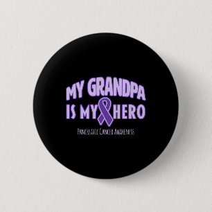 Mijn opa is mijn held voor alvleesklierkanker bewu ronde button 5,7 cm