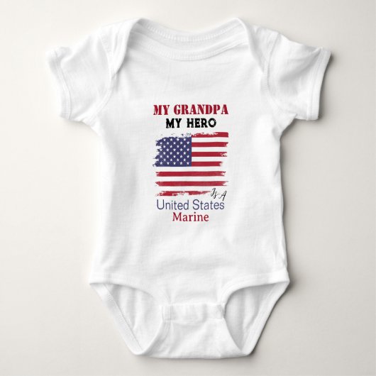 Mijn opa mijn held is een Amerikaanse marinier bab Romper (Voorkant)