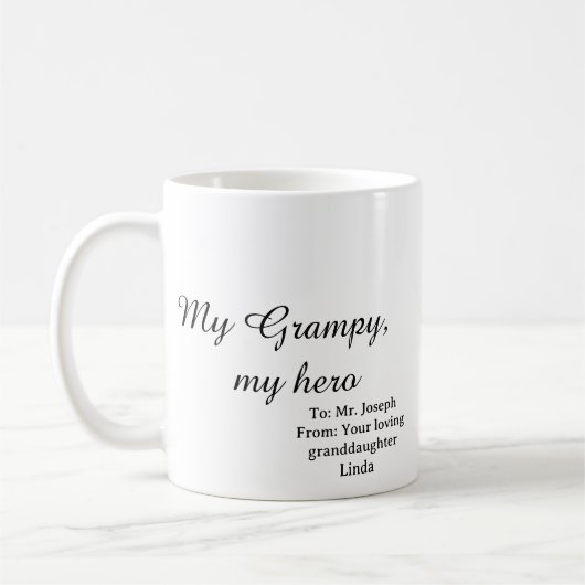 Mijn opa mijn held koffiemok (Links)