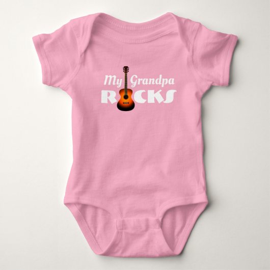"Mijn opa Rocks!" & akoestische gitaar  Romper (Voorkant)