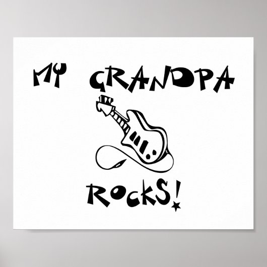 Mijn opa Rocks gitaar Poster (Voorkant)